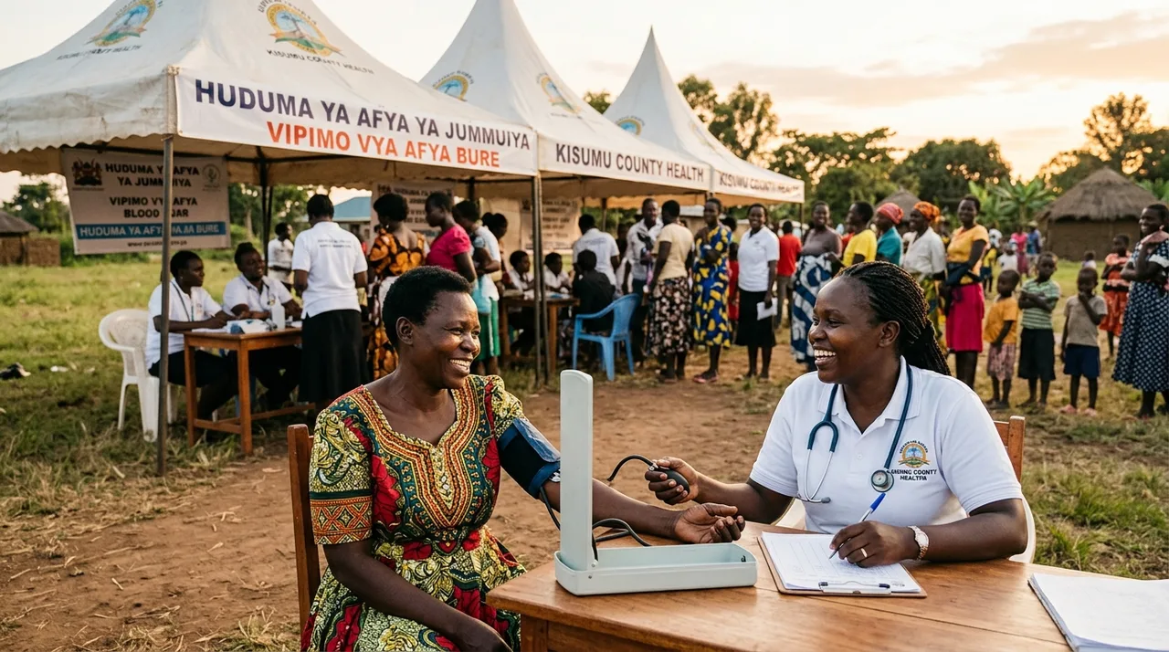 Community health outreach event in Kisumu